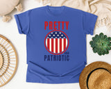 Pretty And Patriotic graphic tee in Flo Blue