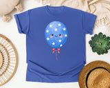 Patriotic Star Balloon graphic tee in Flo Blue