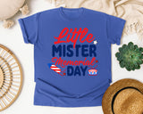 Little Mister Memorial Day graphic tee in Flo Blue