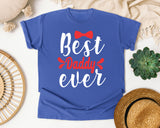 Best Daddy Ever White 4 graphic tee in Flo Blue