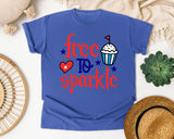 Free To Sparkle Red 2 graphic tee in Flo Blue