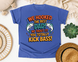 We Hooked The Best Dad graphic tee in Flo Blue
