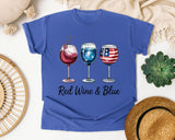 Red Wine And Blue graphic tee in Flo Blue