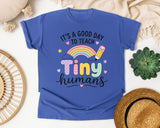 Its A Good Day To Teach Tiny Humans Pastel graphic tee in Flo Blue