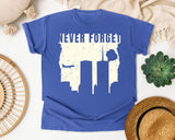 Never Forget White 3 graphic tee in Flo Blue