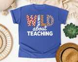 Wild About Teaching graphic tee in Flo Blue