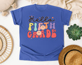 Hello Fifth Grade graphic tee in Flo Blue