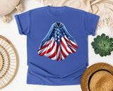 American Flag Cape graphic tee in Flo Blue