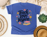 Teach Love Inspire Floral graphic tee in Flo Blue