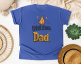 Well Done Dad Brown graphic tee in Flo Blue