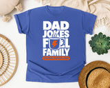 Dad Jokes Fuel Family White graphic tee in Flo Blue