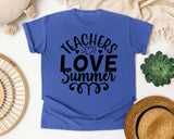 Teachers Love Summer graphic tee in Flo Blue