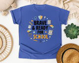 Brave And Ready For School graphic tee in Flo Blue