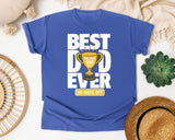 Best Dad Ever No Days Off White graphic tee in Flo Blue