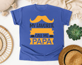 My Favorite People Call Me Papa White 2 graphic tee in Flo Blue