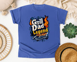 Grill Dad Legend Black graphic tee in Flo Blue