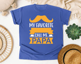 My Favorite People Call Me Papa White 3 graphic tee in Flo Blue
