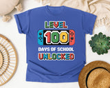 Level 100 Days Of School Unlocked graphic tee in Flo Blue
