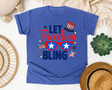 Let Freedom Bling Navy graphic tee in Flo Blue