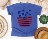 Stars And Stripes Red graphic tee in Flo Blue