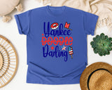 Yankee Doodle Darling graphic tee in Flo Blue
