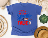 Sparkler Tribe graphic tee in Flo Blue