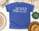 My Dad Rocks Classic graphic tee in Flo Blue