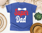 Super Dad White graphic tee in Flo Blue