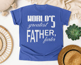 World's Greatest Father Farter Classic graphic tee in Flo Blue