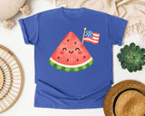 Watermelon With Flag graphic tee in Flo Blue