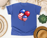 Patriotic Balloons graphic tee in Flo Blue