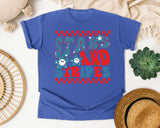 Stars And Stripes Red 2 graphic tee in Flo Blue