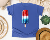 Red White Blue Popsicle graphic tee in Flo Blue