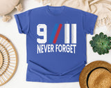 Never Forget White 5 graphic tee in Flo Blue
