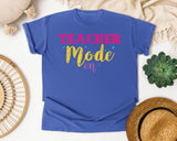 Teacher Mode On Sparkle graphic tee in Flo Blue