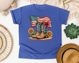 Just A Girl Who Loves America graphic tee in Flo Blue