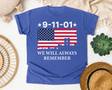 We Will Always Remember graphic tee in Flo Blue