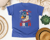 It's 4th Of July Bruh graphic tee in Flo Blue