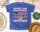 Patriot Day Never Forget graphic tee in Flo Blue