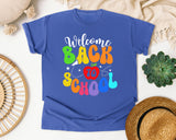 Welcome Back To School Script graphic tee in Flo Blue