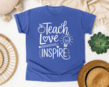 Teach Love Inspire Lightbulb graphic tee in Flo Blue