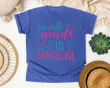 Seventh Grade Is Magical graphic tee in Flo Blue