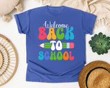 Welcome Back To School Pencil graphic tee in Flo Blue
