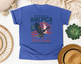 We The People 250 Years graphic tee in Flo Blue