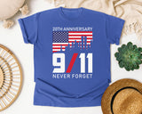Never Forget Anniversary graphic tee in Flo Blue