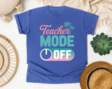 Teacher Mode Off Switch graphic tee in Flo Blue