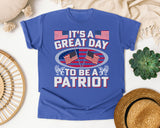 It's A Great Day To Be A Patriot graphic tee in Flo Blue