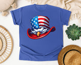 Eagle Uncle Sam Hat graphic tee in Flo Blue