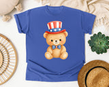 Teddy Bear With Bow Tie graphic tee in Flo Blue