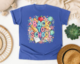 Back To School Supplies Floral graphic tee in Flo Blue